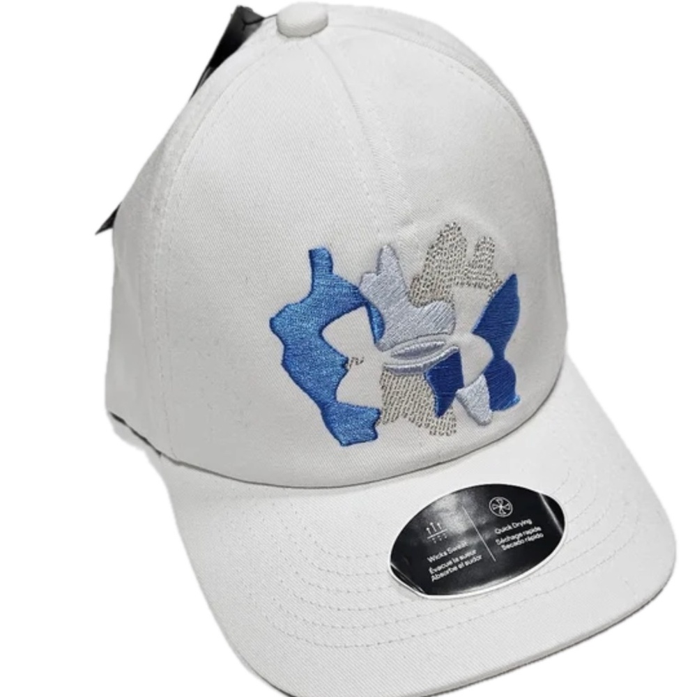 Under Armour Hat Cap Strap Back Youth One Size White Embroidered‎ UA Free Fit